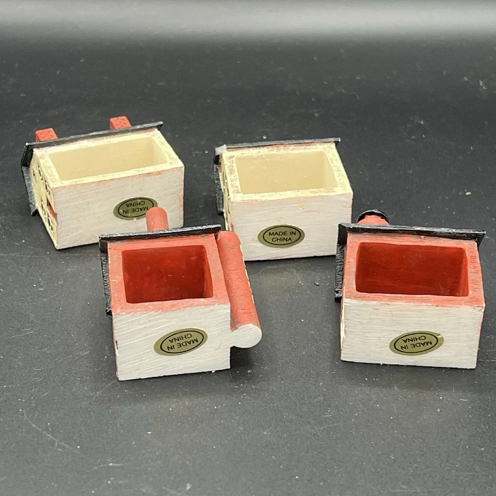 Set of 8 Country Life Barn School House Napkin Rings Brandon House Warren Kimble